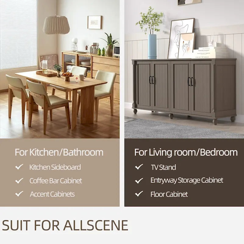 Mobiletto da Cucina, Credenza, Bar Caffè, Armadietto Contenitore Accentato