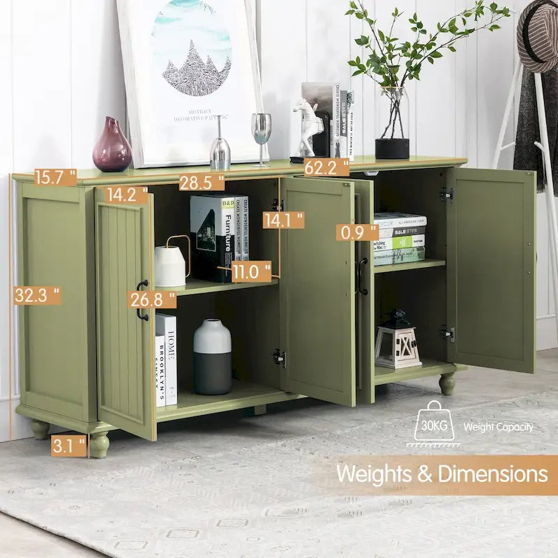 Mobiletto da Cucina, Credenza, Bar Caffè, Armadietto Contenitore Accentato