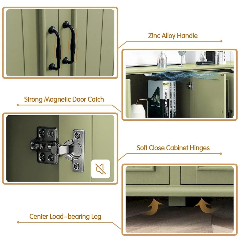Mobiletto da Cucina, Credenza, Bar Caffè, Armadietto Contenitore Accentato