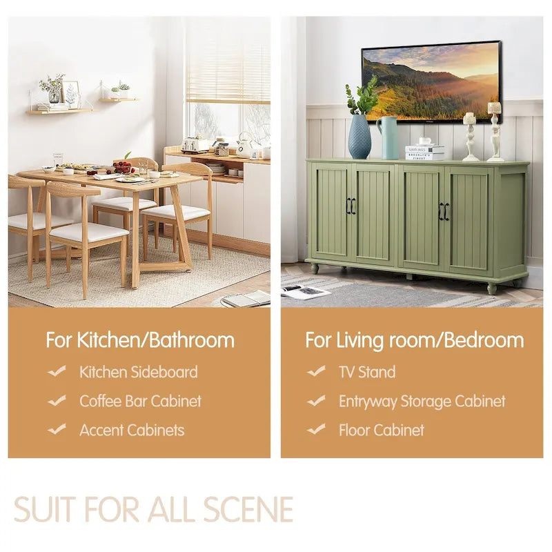 Mobiletto da Cucina, Credenza, Bar Caffè, Armadietto Contenitore Accentato