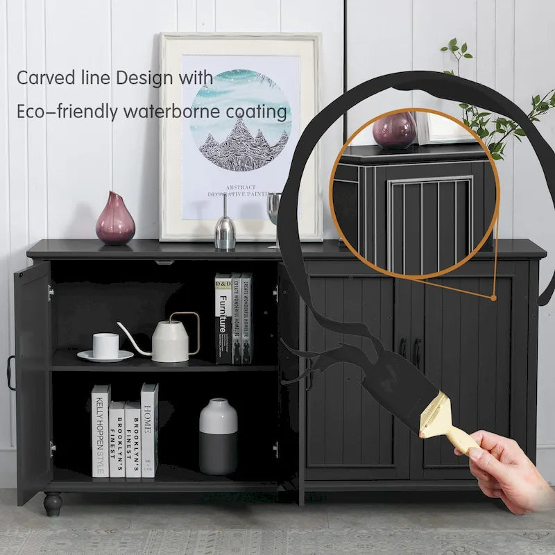 Mobiletto da Cucina, Credenza, Bar Caffè, Armadietto Contenitore Accentato