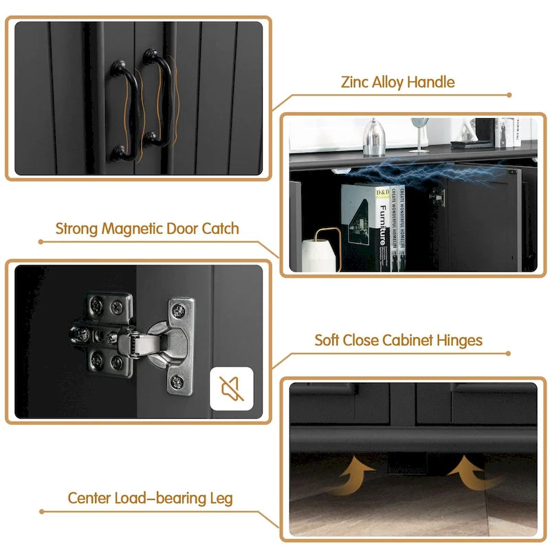 Mobiletto da Cucina, Credenza, Bar Caffè, Armadietto Contenitore Accentato