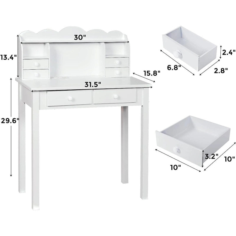 Scrivania con porta USB e 7 cassetti