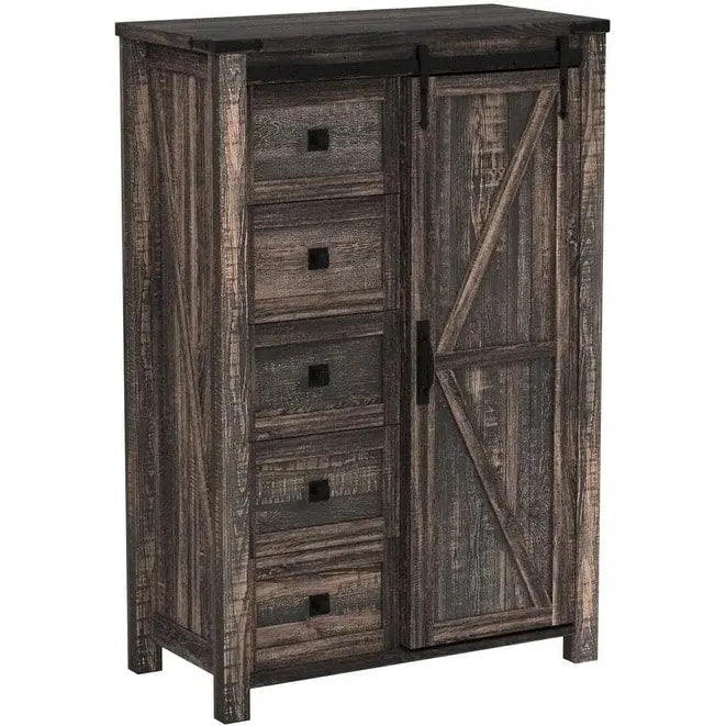 Cassettiera a 5 cassetti in stile rustico, cassettiera, comò organizer