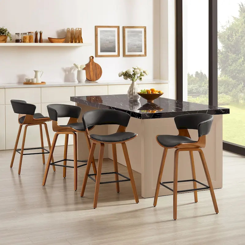 Sgabello da bar moderno altezza bancone (set da 4)
