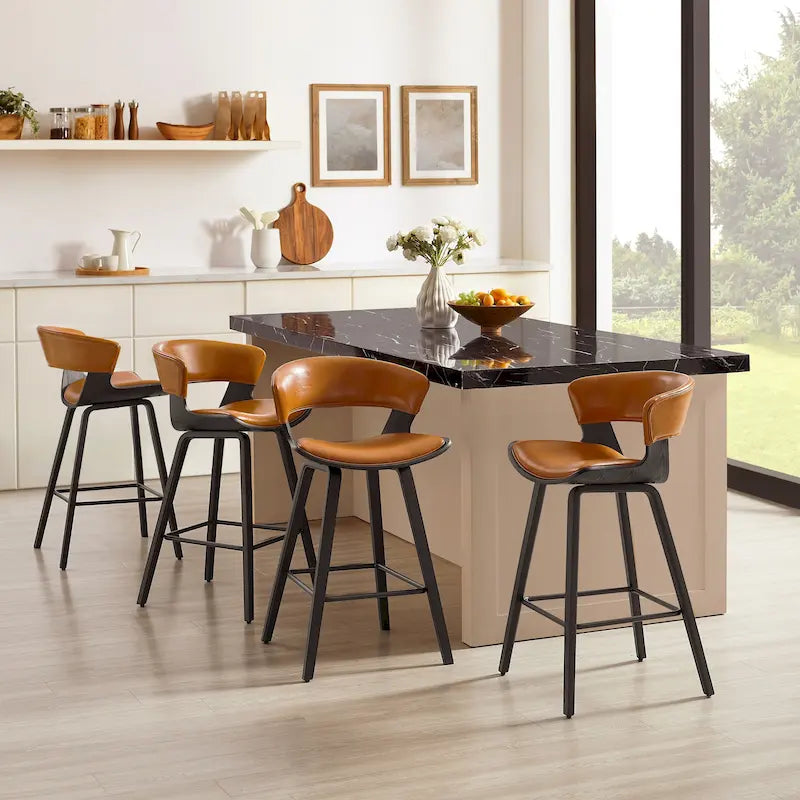 Sgabello da bar moderno altezza bancone (set da 4)