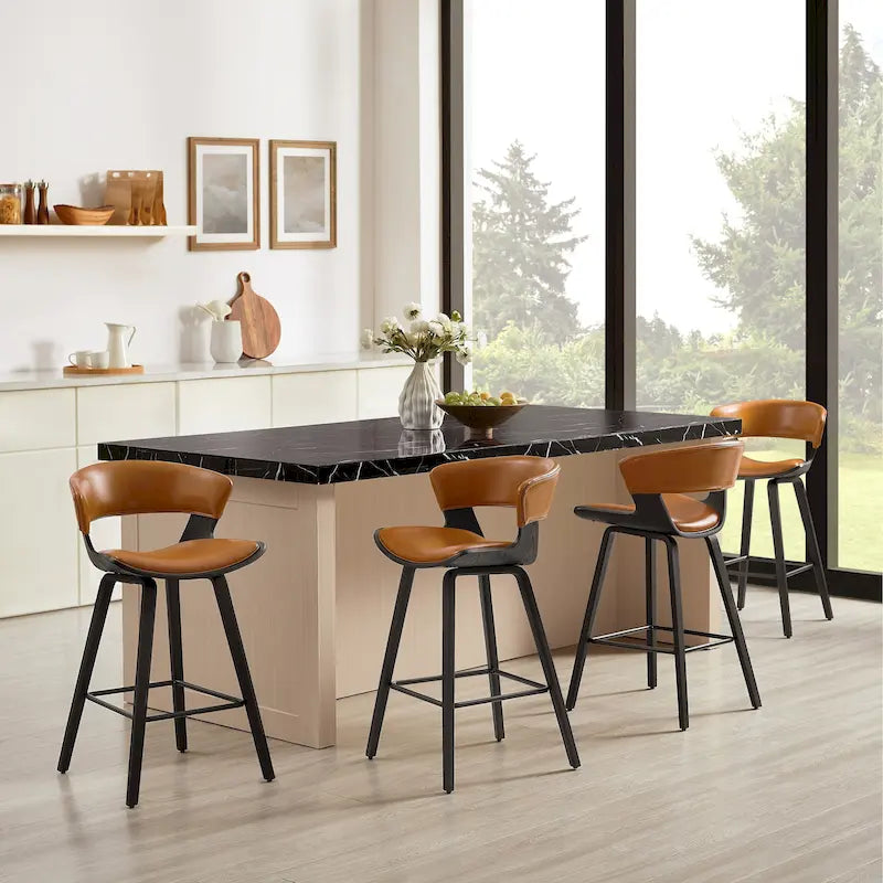 Sgabello da bar moderno altezza bancone (set da 4)