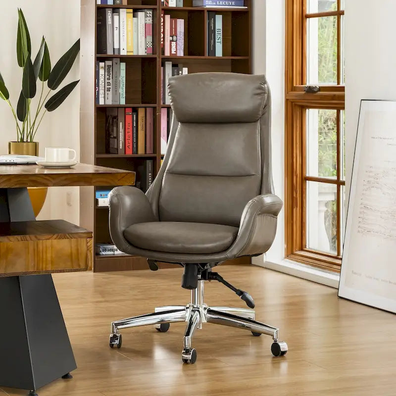 Sedia da ufficio girevole regolabile in similpelle stile Mid-Century, 48 pollici