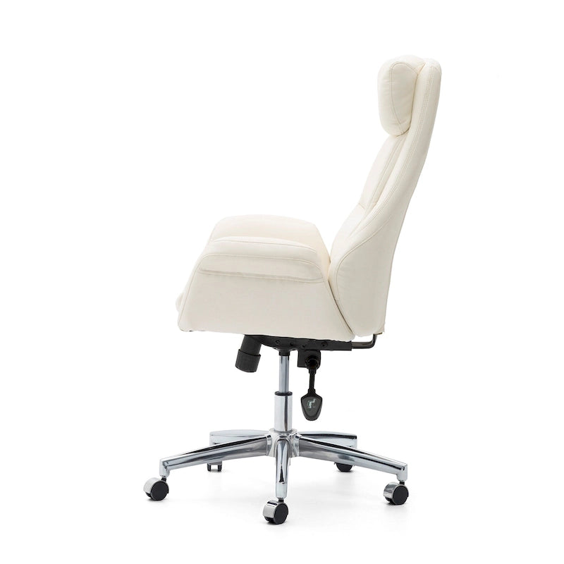 Sedia da ufficio girevole regolabile in similpelle stile Mid-Century, 48 pollici