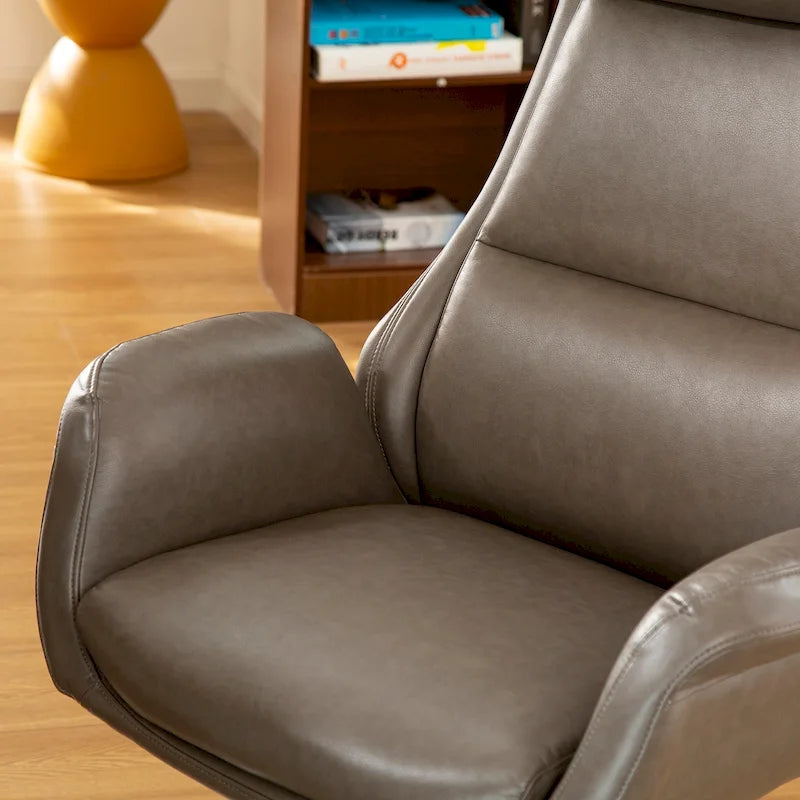 Sedia da ufficio girevole regolabile in similpelle stile Mid-Century, 48 pollici
