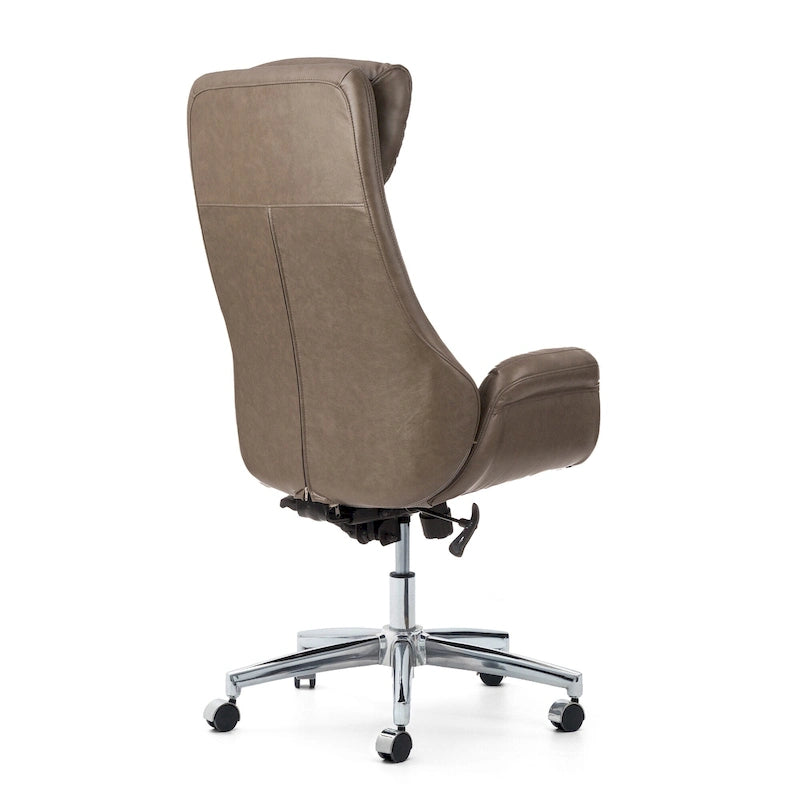 Sedia da ufficio girevole regolabile in similpelle stile Mid-Century, 48 pollici