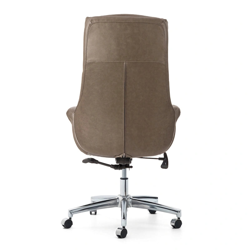 Sedia da ufficio girevole regolabile in similpelle stile Mid-Century, 48 pollici