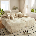 Divano lungo doppio chaise in peluche